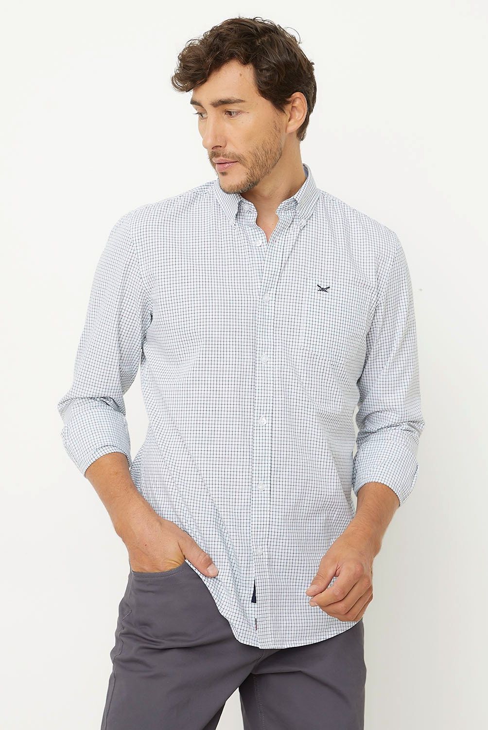 UNIVERSITY CLUB - Camisa Manga Larga Casual Algodón Hombre University Club