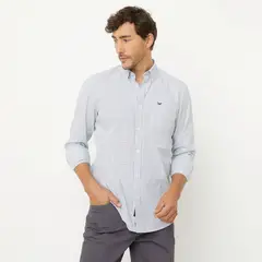 UNIVERSITY CLUB - Camisa Manga Larga Casual Algodón Hombre