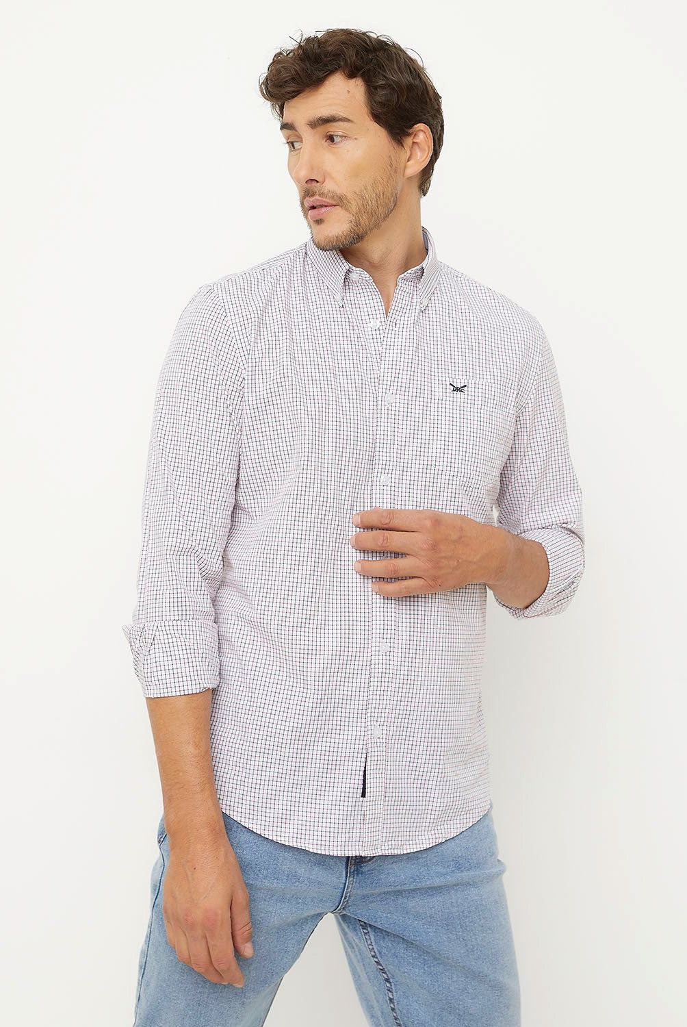 UNIVERSITY CLUB - Camisa Manga Larga Casual Algodón Hombre University Club