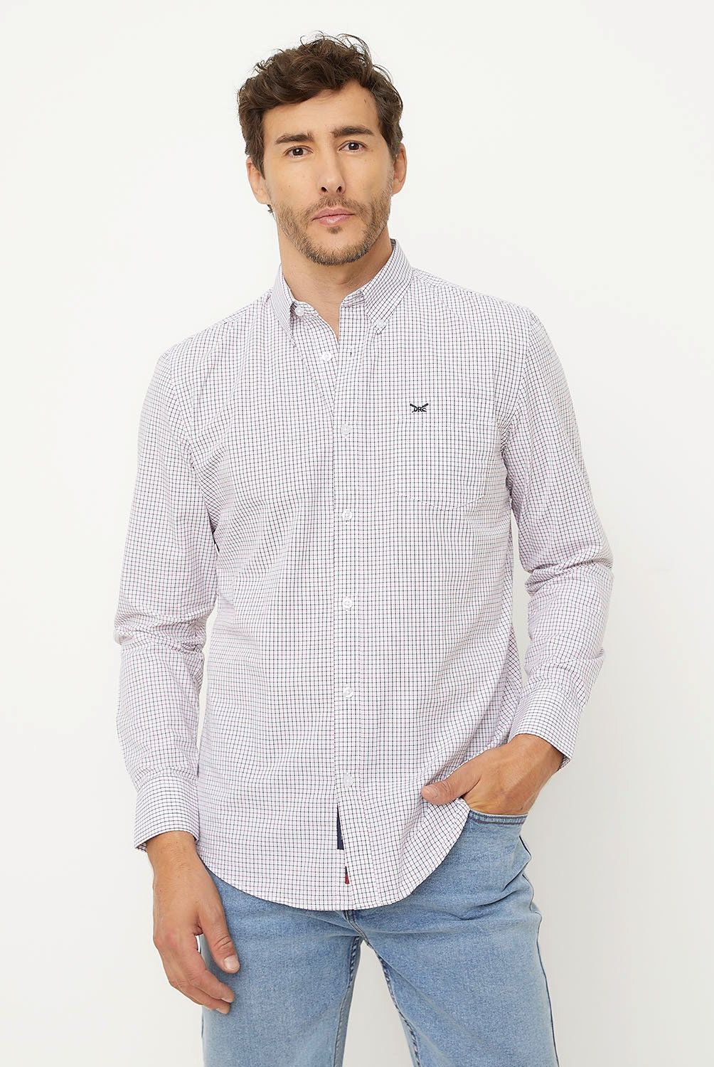 UNIVERSITY CLUB - Camisa Manga Larga Casual Algodón Hombre University Club