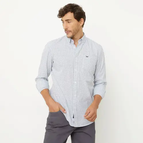 UNIVERSITY CLUB - Camisa Manga Larga Casual Algodón Hombre