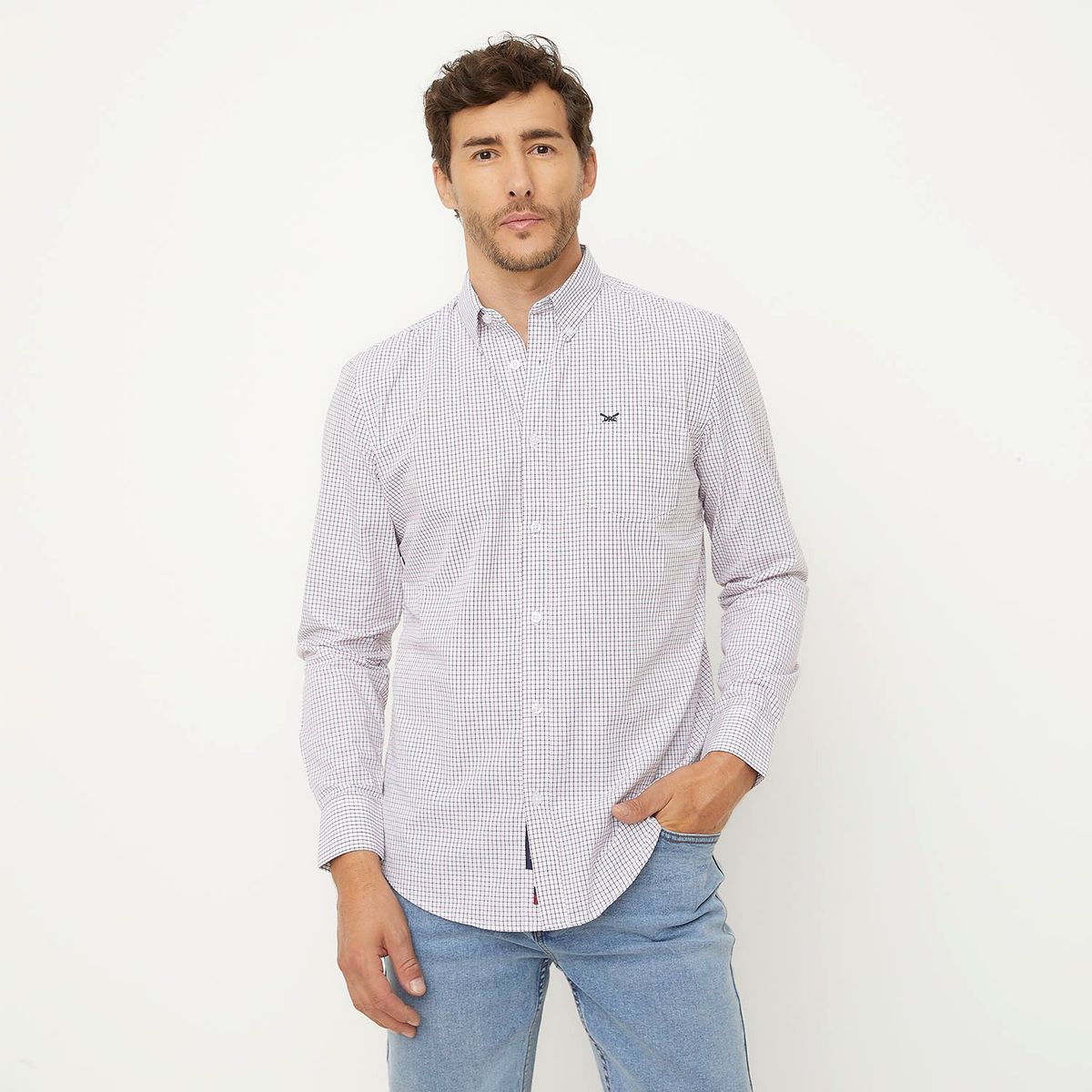 UNIVERSITY CLUB - Camisa Manga Larga Casual Algodón Hombre University Club