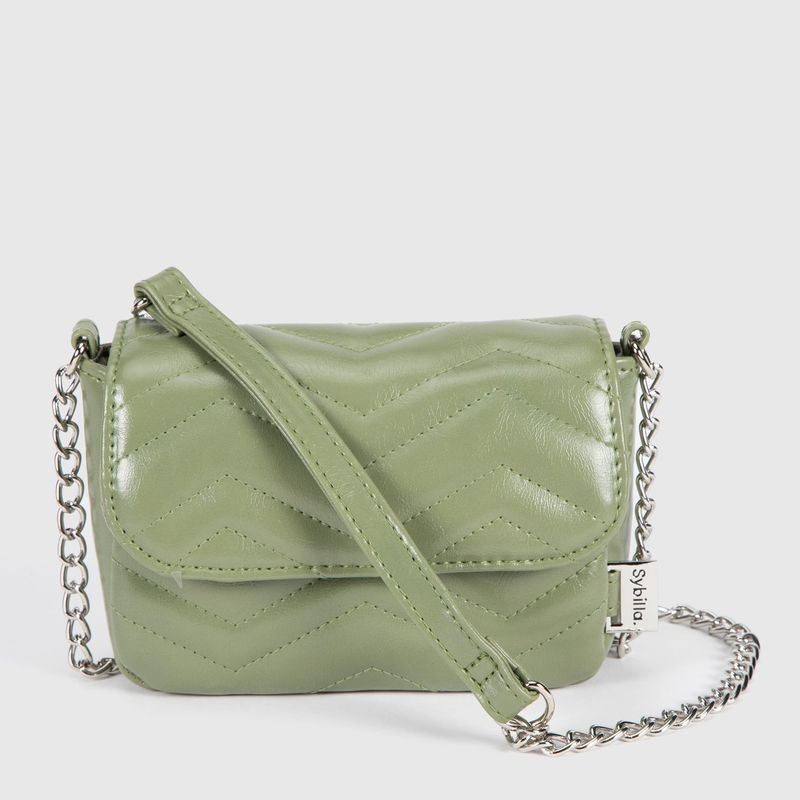 SYBILLA - Bandolera Sybilla Diseño Chevron Mujer Verde