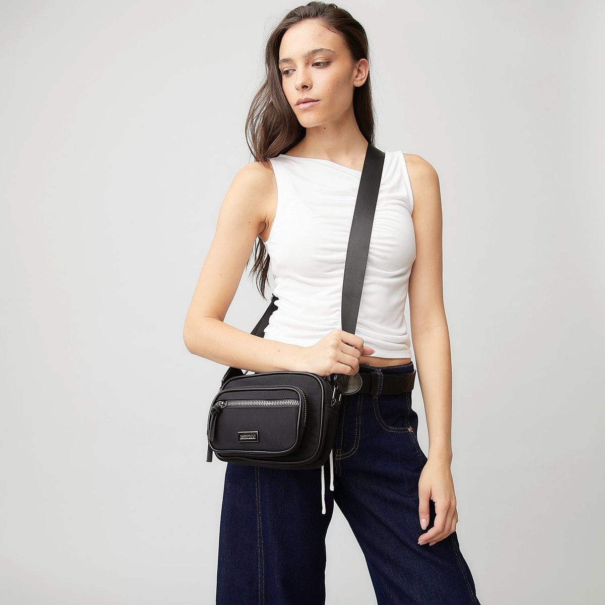 AMERICANINO - Bandolera Americanino Negra Mujer Cruzada