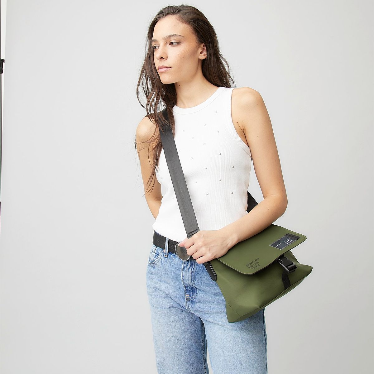 AMERICANINO - Bandolera Americanino Negra Diseño Liso Mujer