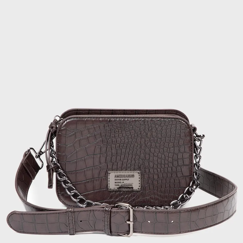 AMERICANINO - Bandolera Mujer Americanino Sintética Texturada Negra