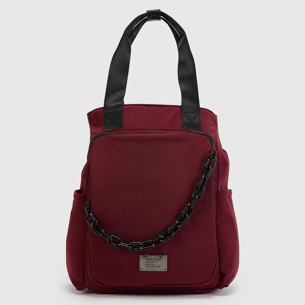 AMERICANINO - Mochila Americanino Mujer Borgoña Con Cadena