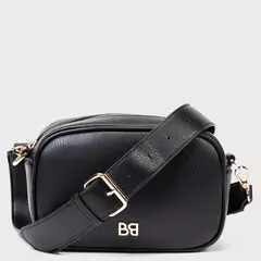 BASEMENT - Bandolera Negra Material Mujer Uso Cruzado