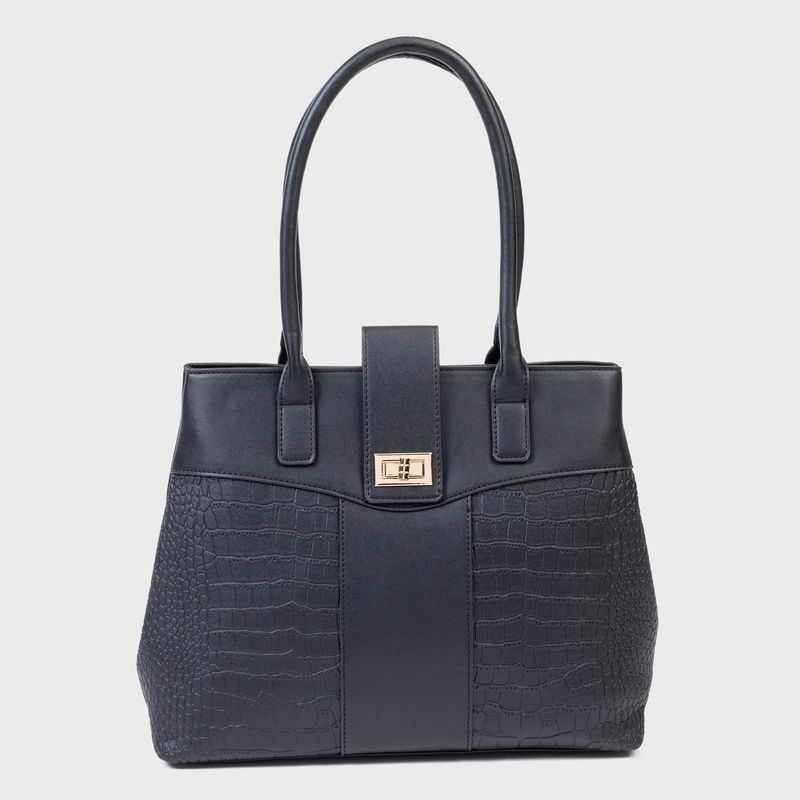 S COCCI - Cartera de Hombro Mujer S. Cocci Sintética Texturada Negra