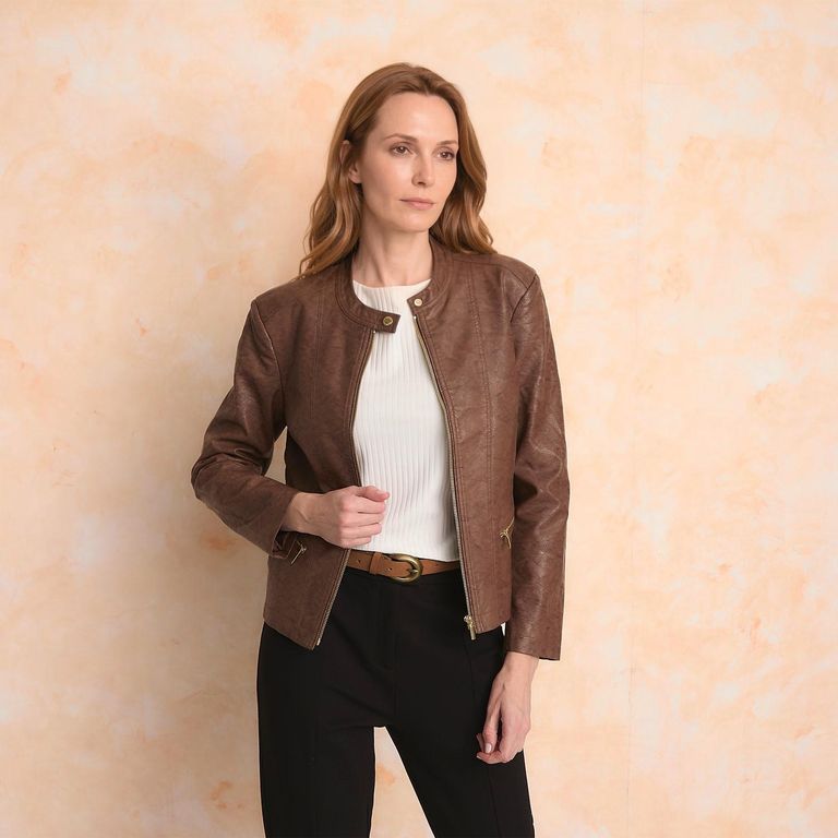 Chaqueta Efecto Cuero Mujer S.Cocci