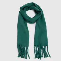 BASEMENT - Bufanda Mujer Diseño a Cuadros con Flecos