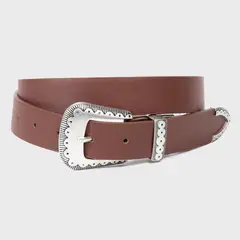 SYBILLA - Cinturón Casual Mujer Diseño Liso con Detalles Metálicos
