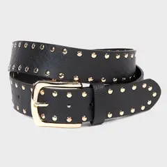 BASEMENT - Cinturón Mujer Cuero Casual con Tachas