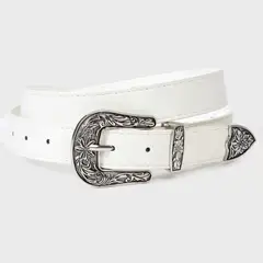 SYBILLA - Cinturón Mujer Blanco Diseño Liso Casual