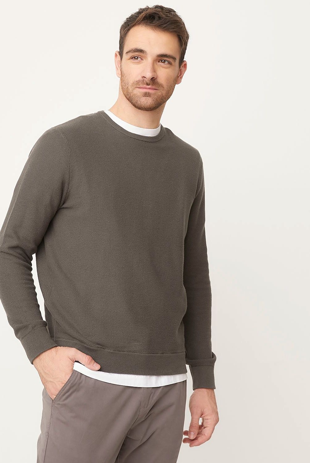 NEWPORT - Sweater Casual de Algodón Newport Hombre Manga Larga