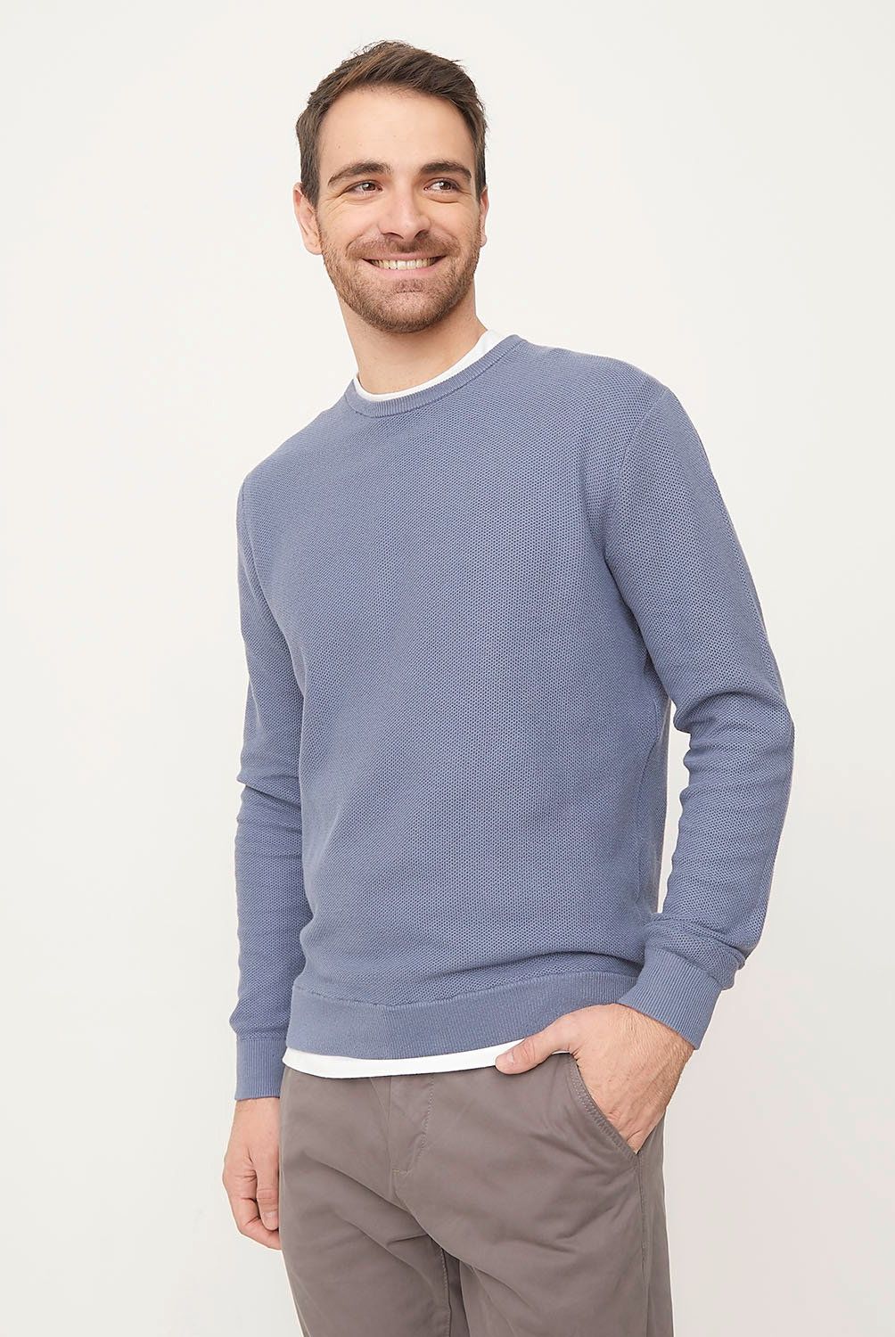 NEWPORT - Sweater Casual de Algodón Newport Hombre Manga Larga