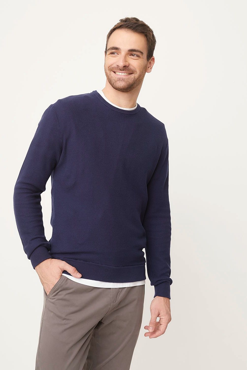 NEWPORT - Sweater Casual de Algodón Newport Hombre Manga Larga