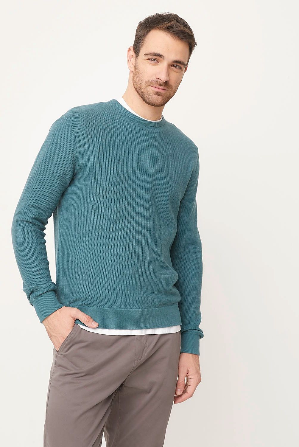 NEWPORT - Sweater Casual de Algodón Newport Hombre Manga Larga