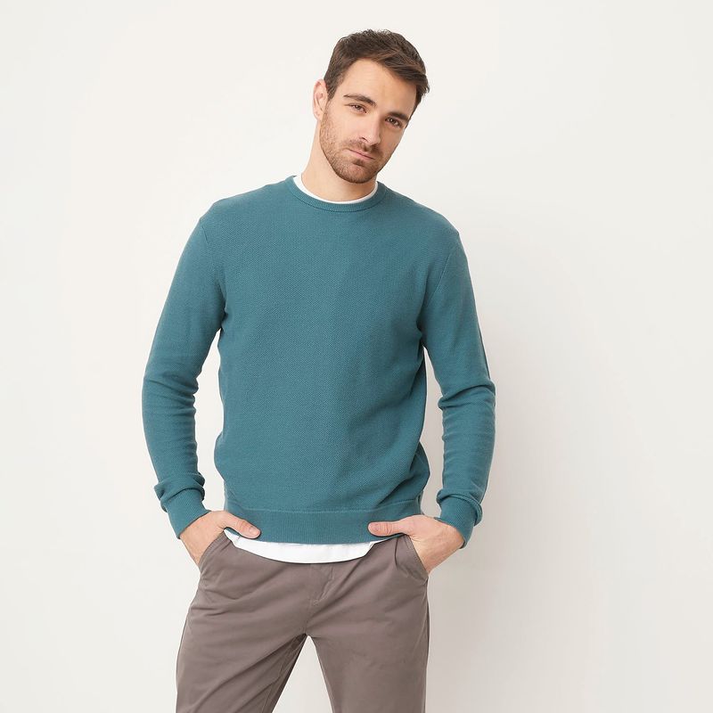 NEWPORT - Sweater Casual de Algodón Newport Hombre Manga Larga