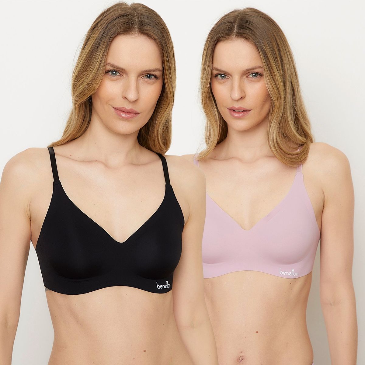 BENETTON - Pack De 2 Sostenes Sin Arco Microfibra Mujer Benetton