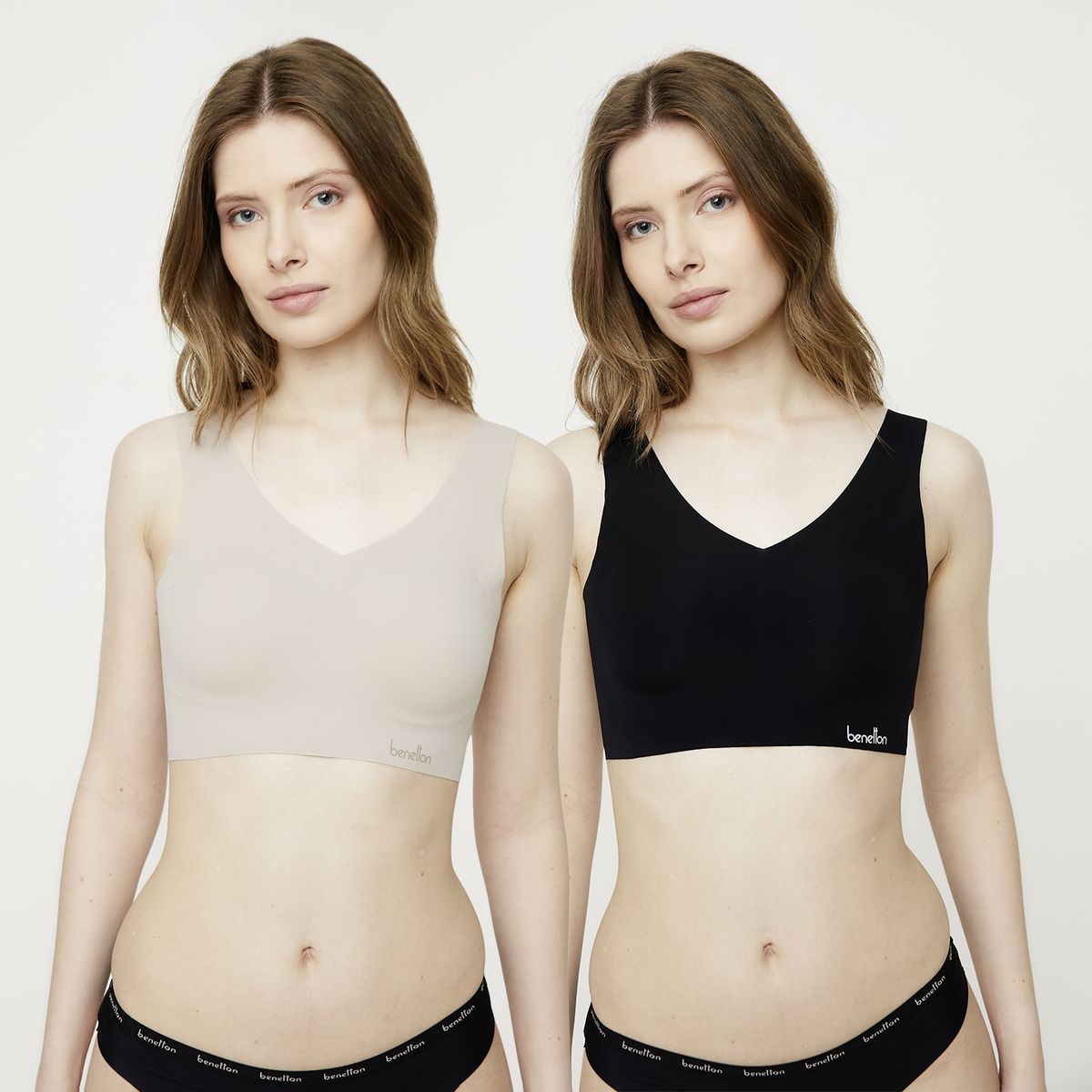 BENETTON - Pack De 2 Sostenes Sin Arco Microfibra Mujer Benetton