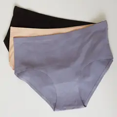 BLU - Pack de 3 Calzones Mujer Tiro Alto Sin Costuras