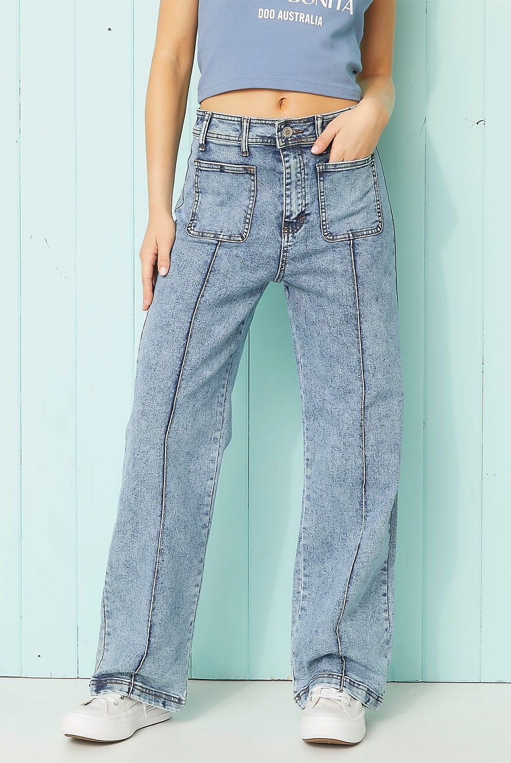 DOO AUSTRALIA - Jeans Recto Mujer Doo Australia Casual Algodón