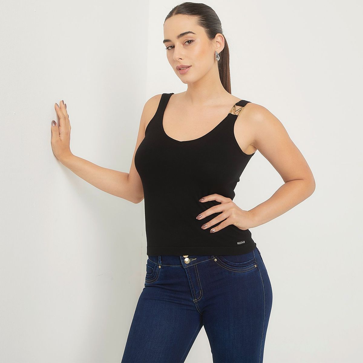 MOSSIMO - Crop Top Tejido Mujer Sin Mangas Mossimo