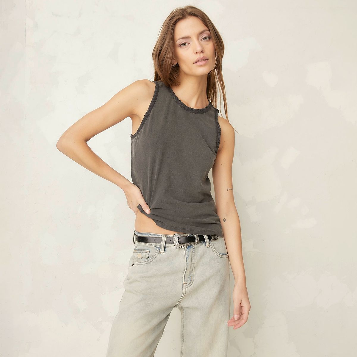 AMERICANINO - Polera Americanino Mujer Sin Mangas de Algodón Casual