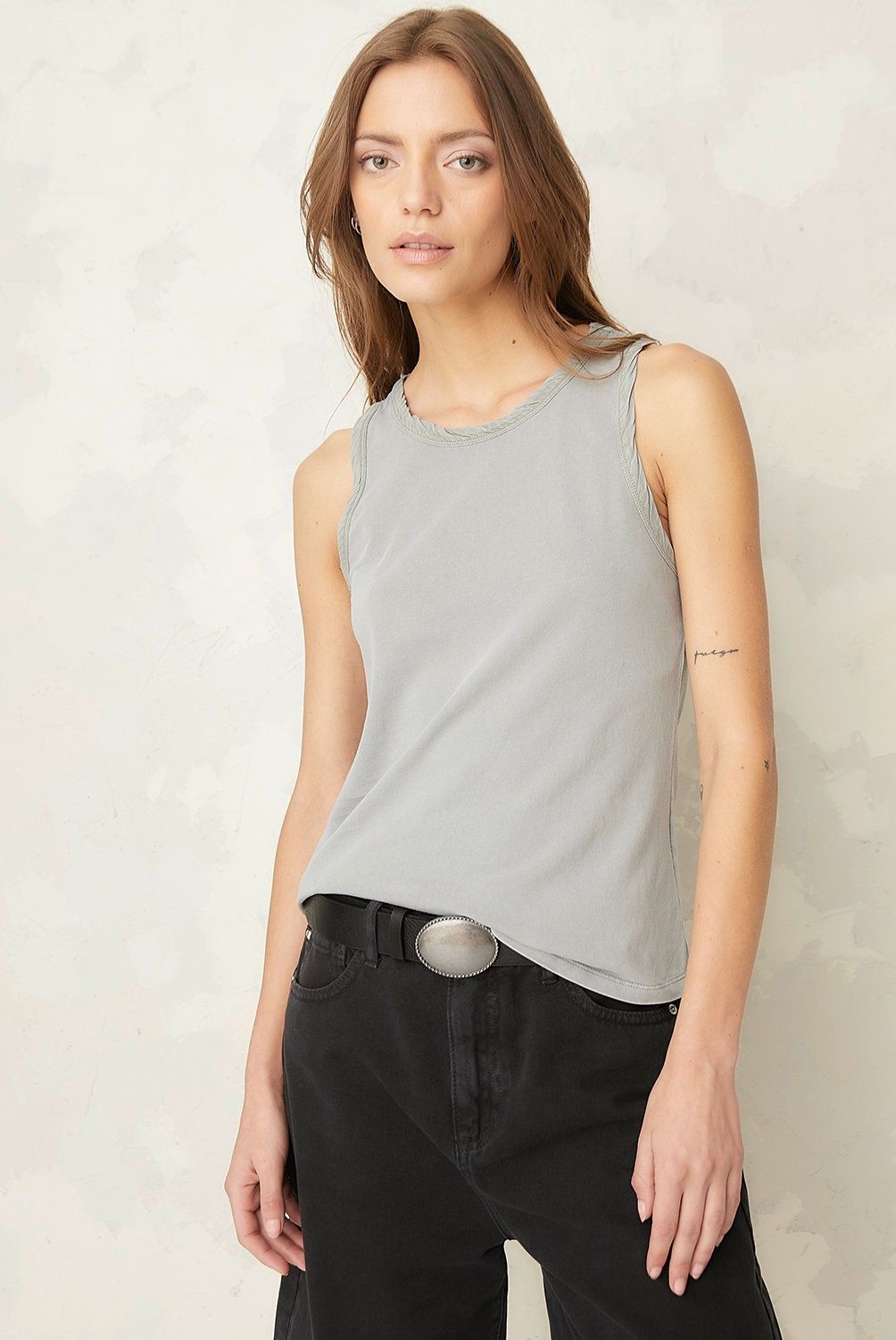 AMERICANINO - Polera Americanino Mujer Sin Mangas de Algodón Casual