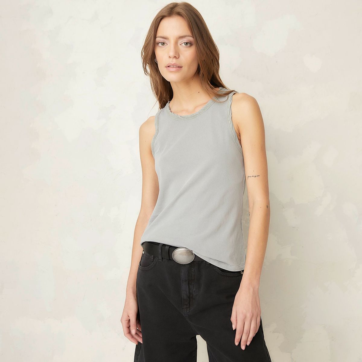 AMERICANINO - Polera Americanino Mujer Sin Mangas de Algodón Casual