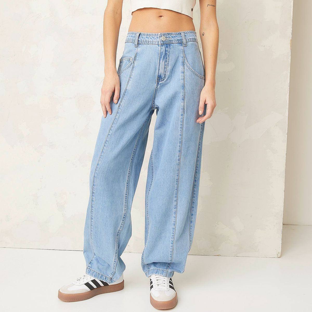 AMERICANINO - Jeans Americanino Wide Leg Denim Mujer Tiro Medio