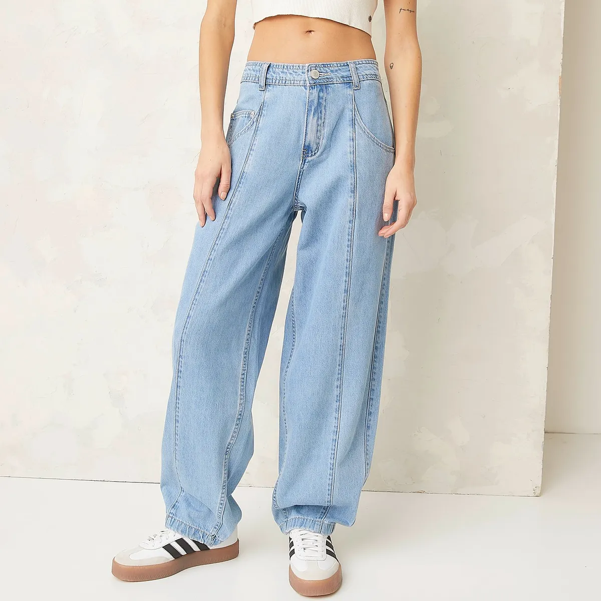 AMERICANINO - Jeans Americanino Wide Leg Denim Mujer Tiro Medio