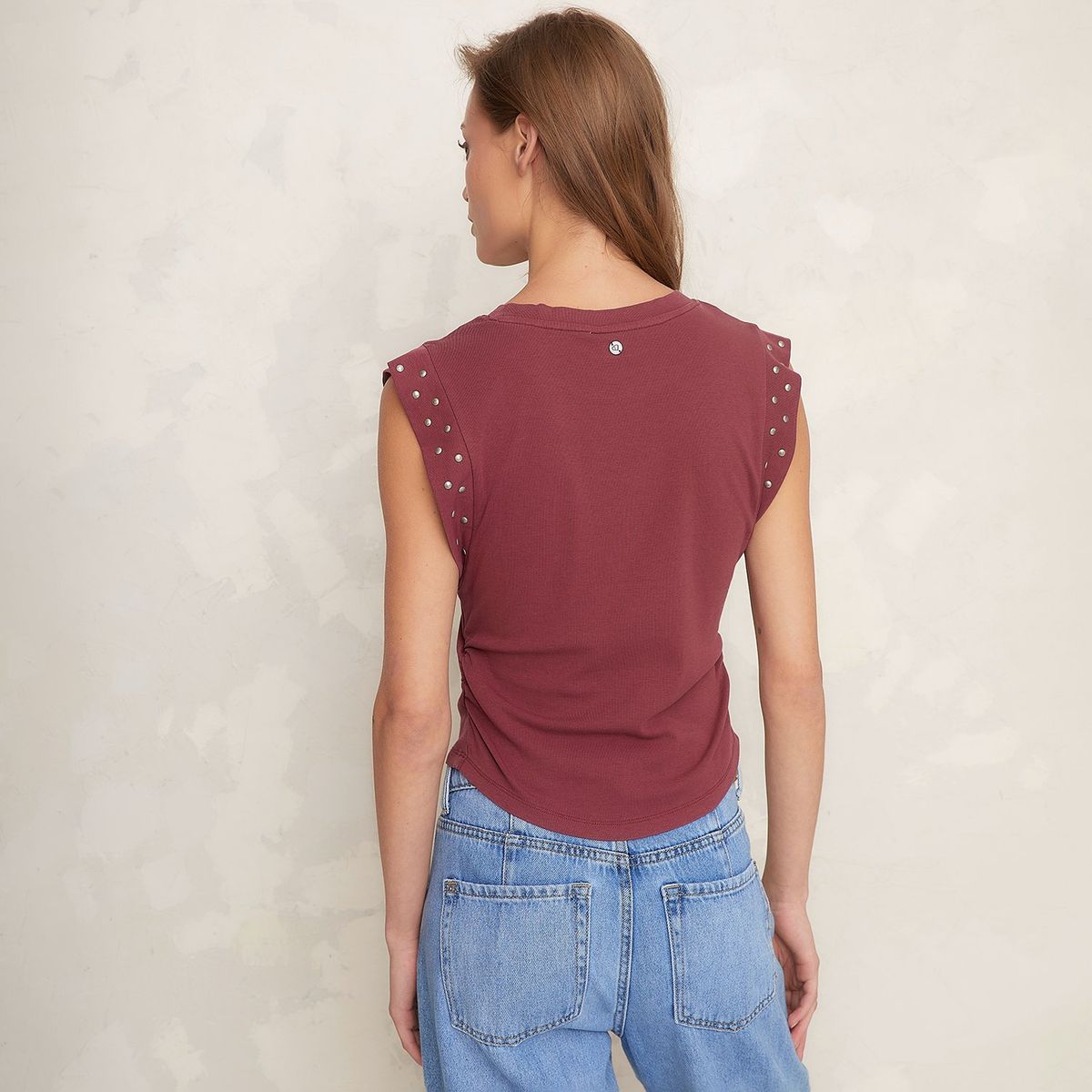 AMERICANINO - Polera Mujer Americanino Casual Algodón Con Tachas