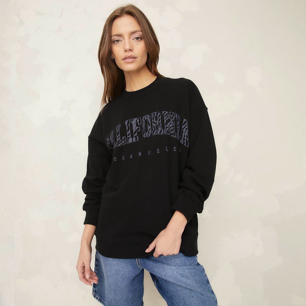 AMERICANINO - Polerón Americanino Mujer Manga Larga Estampado Algodón