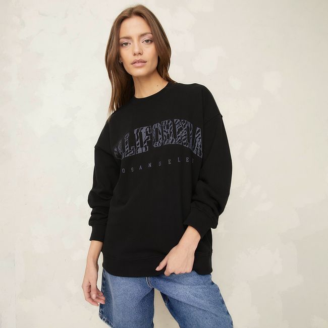 AMERICANINO - Polerón Americanino Mujer Manga Larga Estampado Algodón