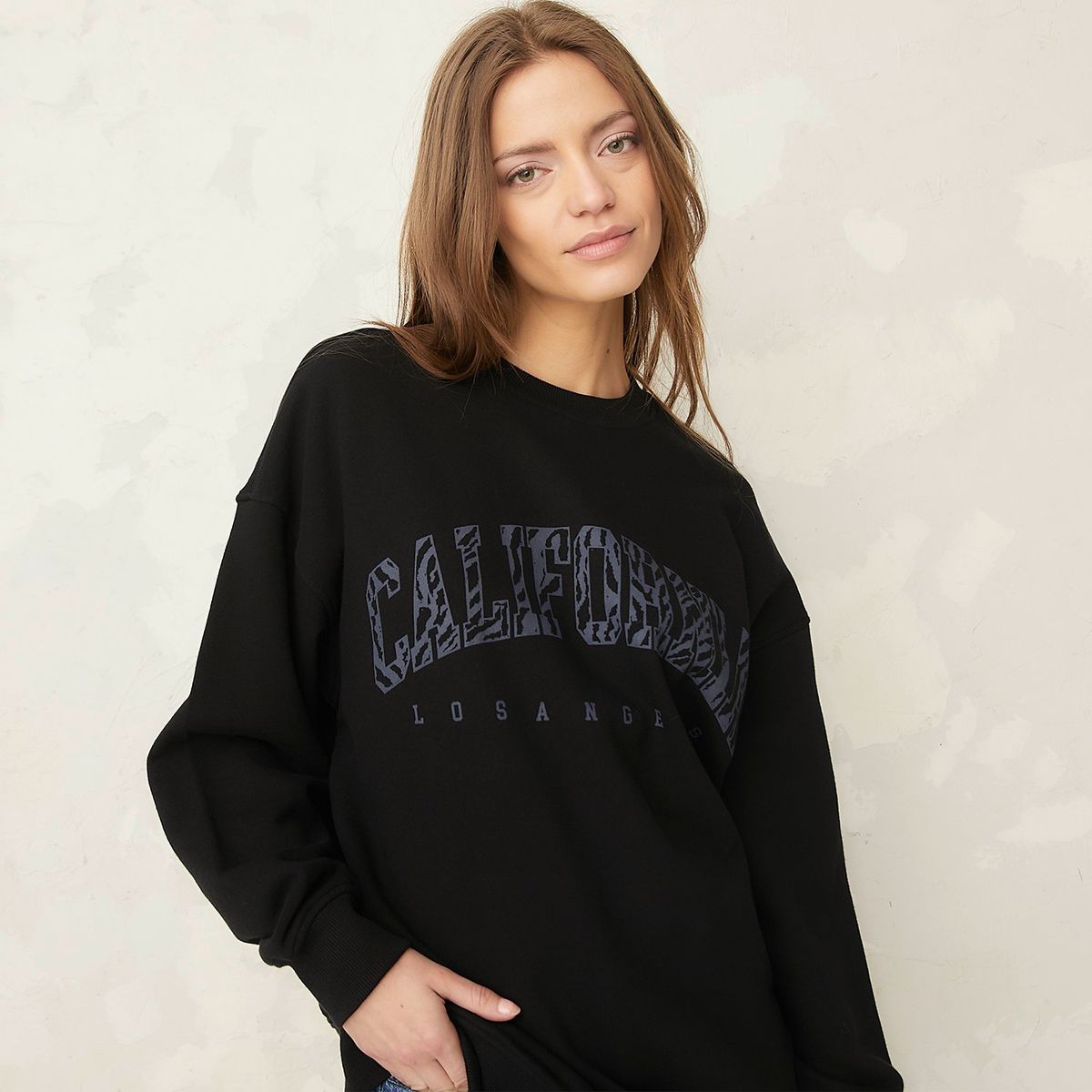 AMERICANINO - Polerón Americanino Mujer Manga Larga Estampado Algodón