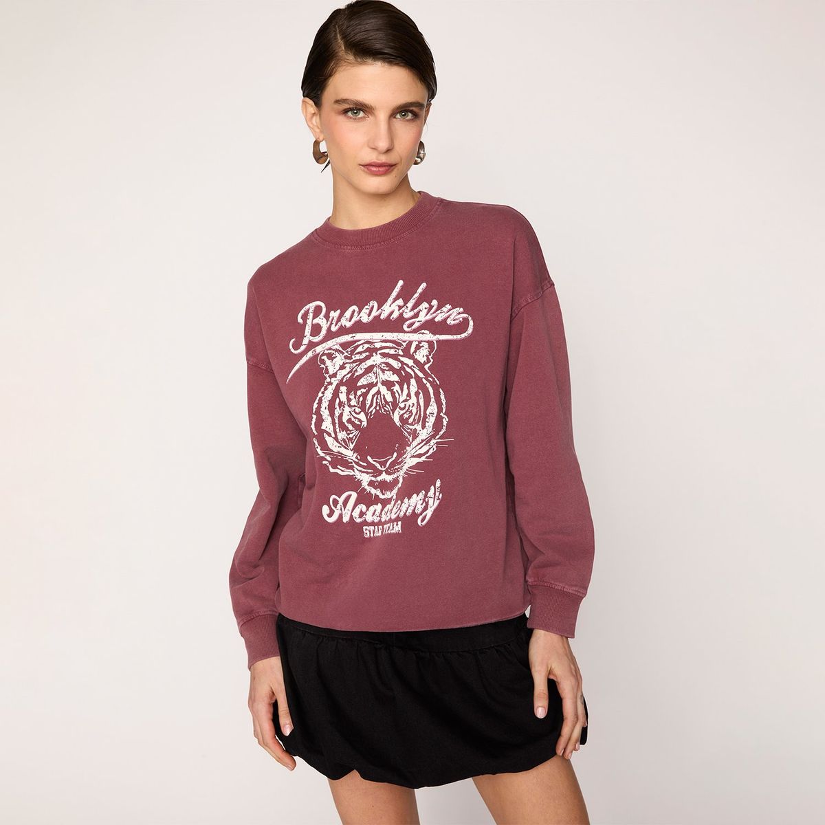 AMERICANINO - Polerón Americanino Mujer Manga Larga Estampado Algodón