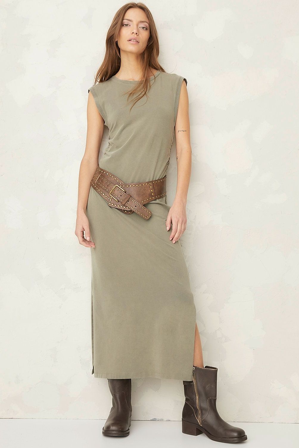 AMERICANINO - Vestido Americanino Mujer Midi Algodón Casual Sin Mangas