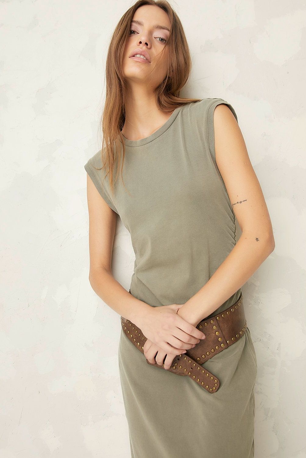 AMERICANINO - Vestido Americanino Mujer Midi Algodón Casual Sin Mangas