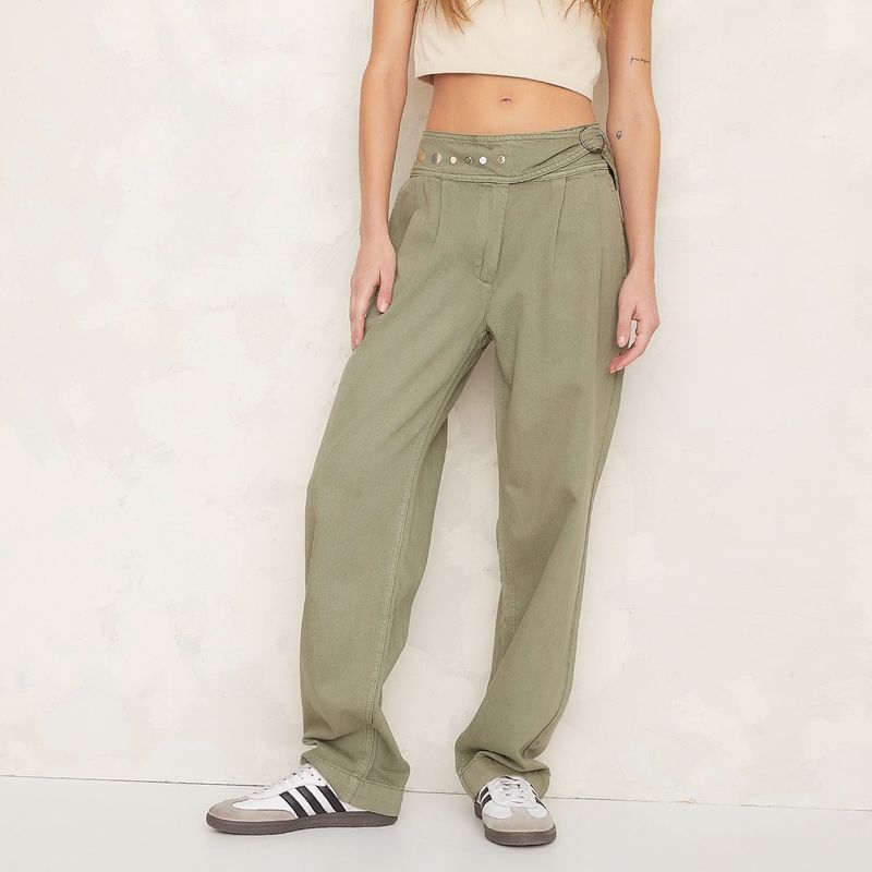 AMERICANINO - Pantalón Wide Leg Americanino Algodón Tiro Medio Mujer