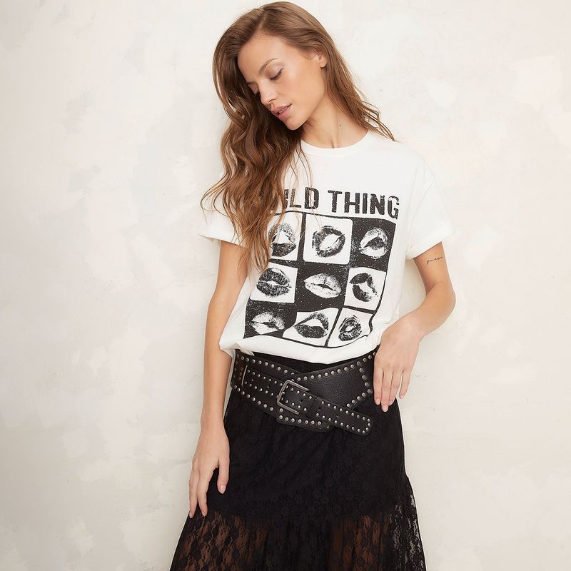 AMERICANINO - Polera Americanino Mujer Estampada Manga Corta Casual