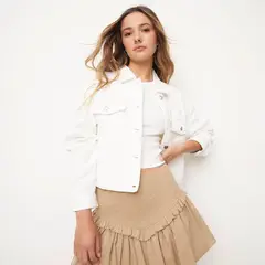 SYBILLA - Chaqueta Jeans Mujer Diseño Liso Fit Regular