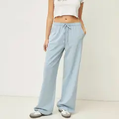 SYBILLA - Pantalón Pijamero Wide Leg Tiro Alto Mujer