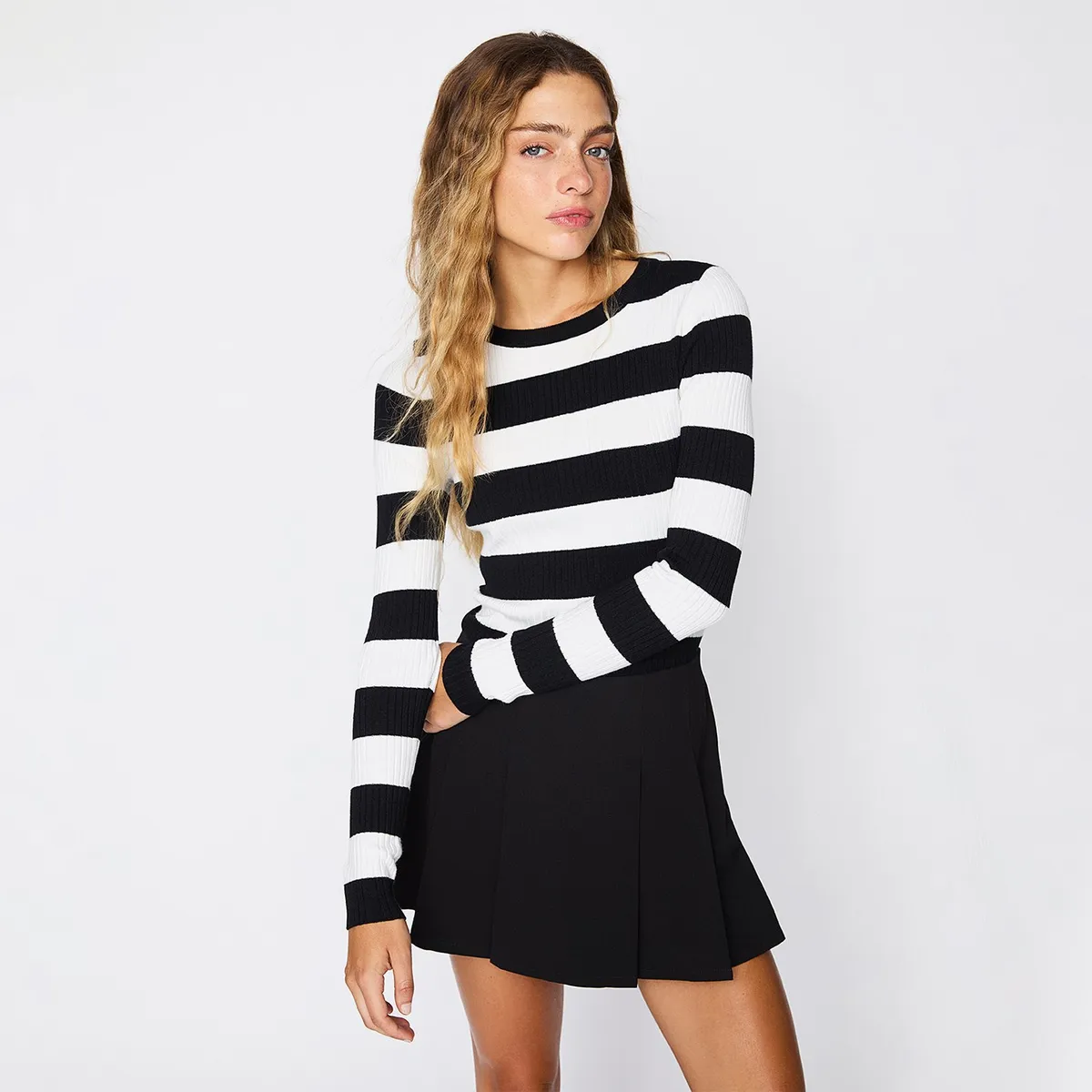 SYBILLA - Sweater Sybilla Acanalado Mujer Manga Larga Casual