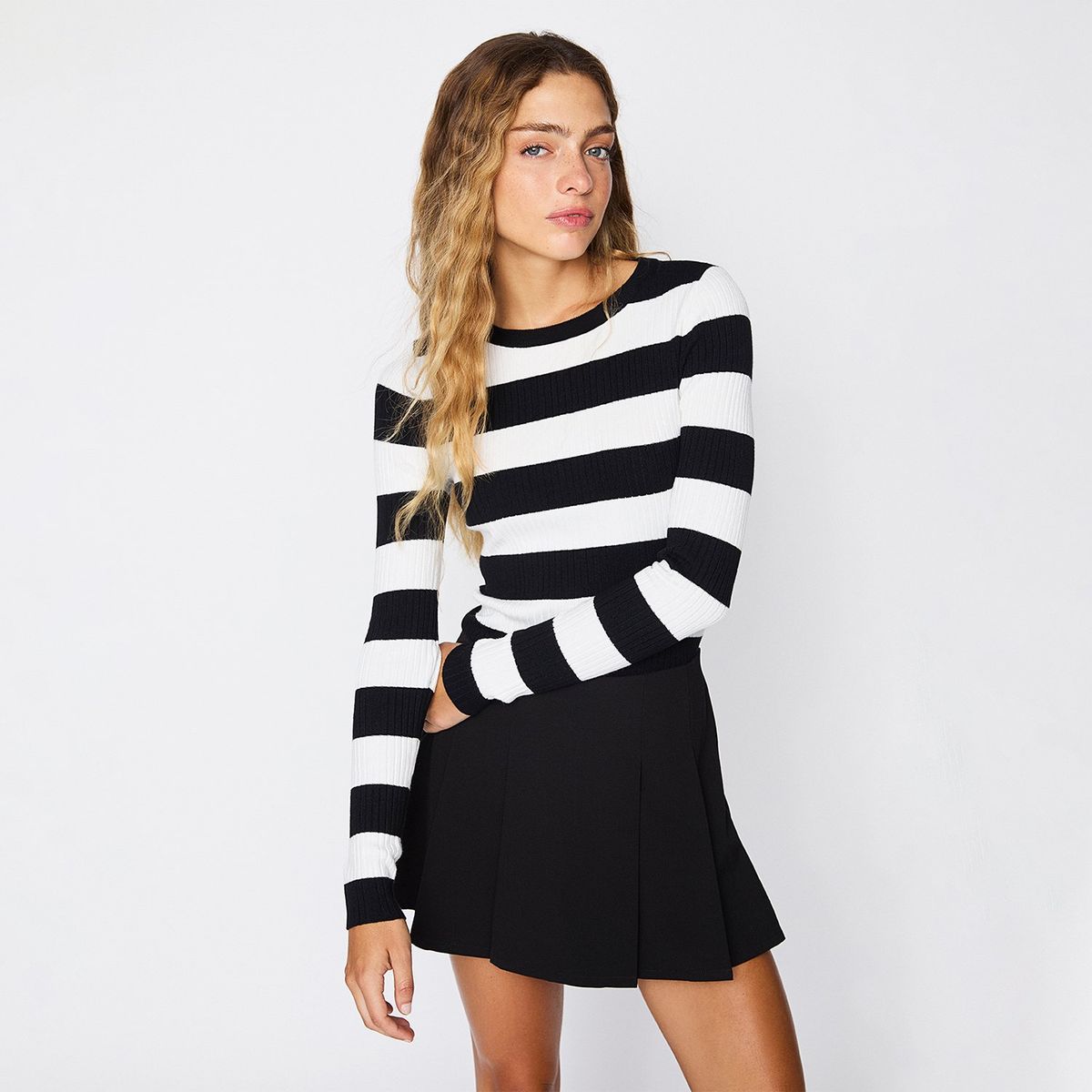 SYBILLA - Sweater Sybilla Acanalado Mujer Manga Larga Casual