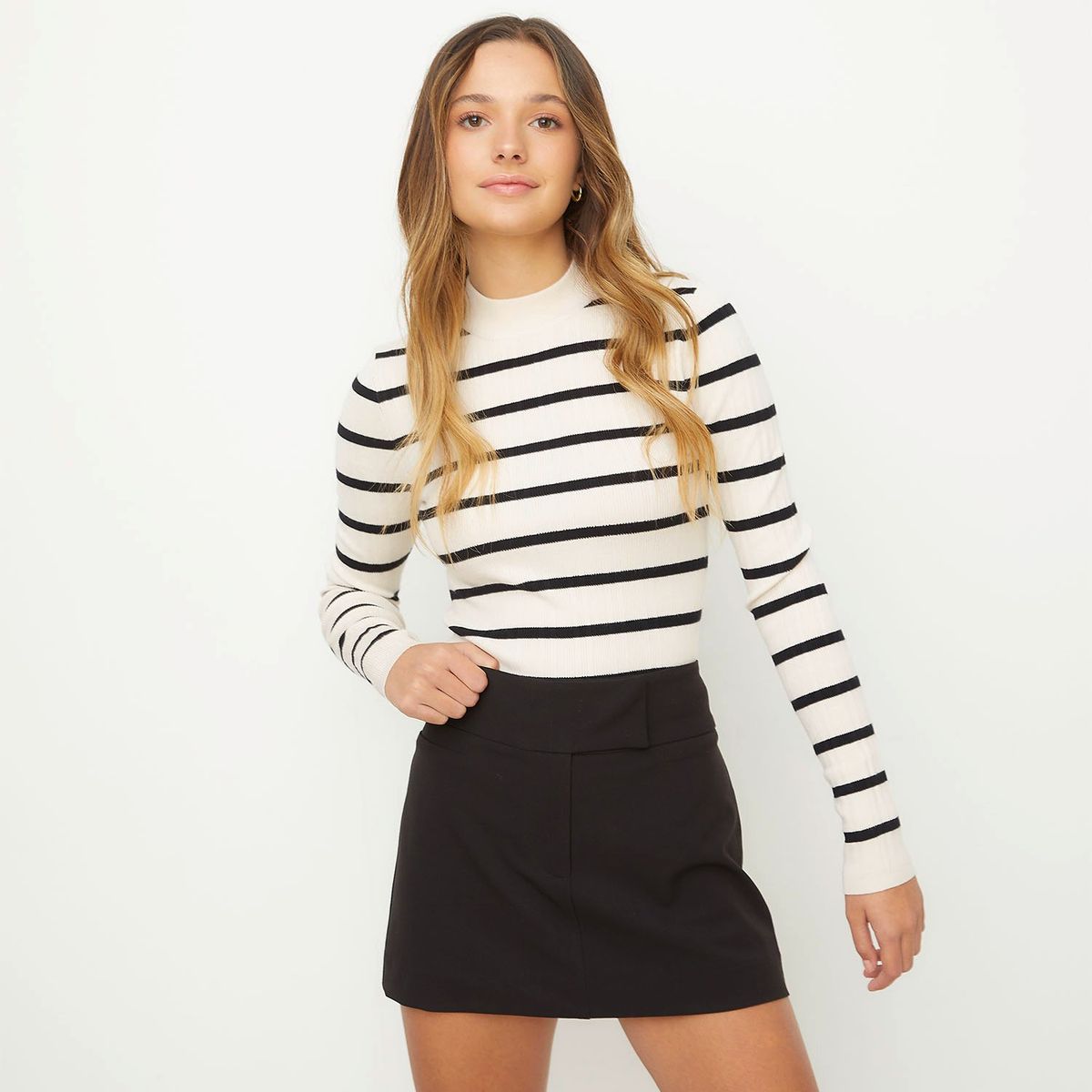 SYBILLA - Sweater Manga Larga Cuello Alto Mujer Sybilla