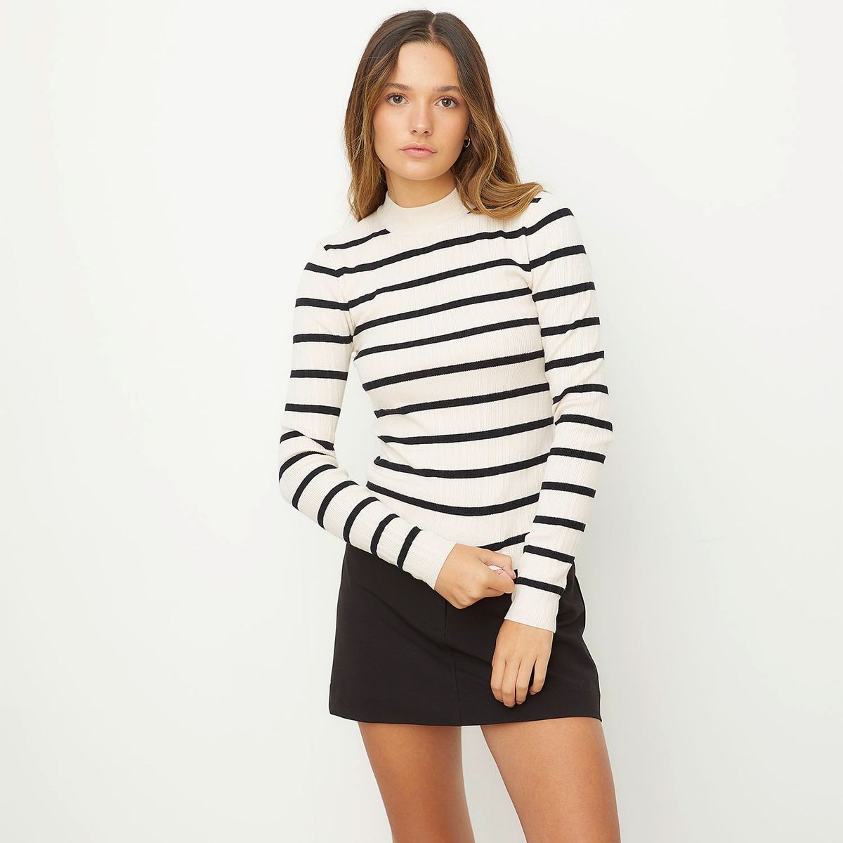 SYBILLA - Sweater Manga Larga Cuello Alto Mujer Sybilla