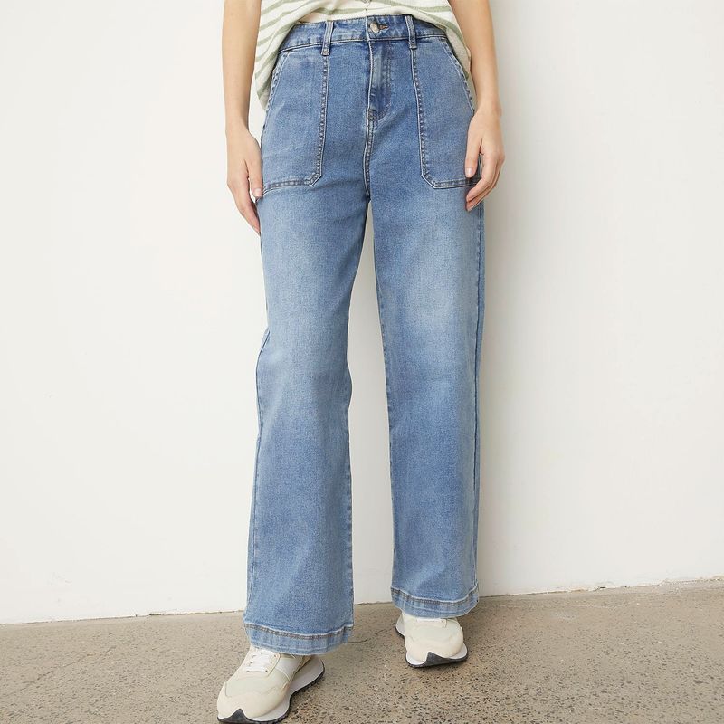 APOLOGY - Jeans Apology Tiro Medio Mujer Estilo Casual Denim