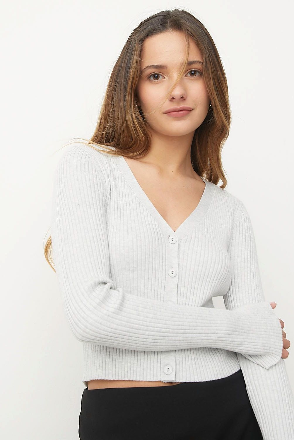 SYBILLA - Chaleco Cardigan Sybilla Liso Manga Larga Mujer Viscosa